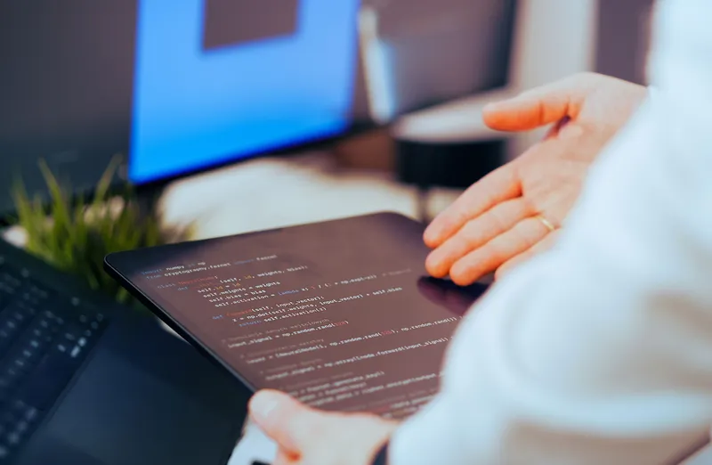Reviewing AI-written code on a tablet