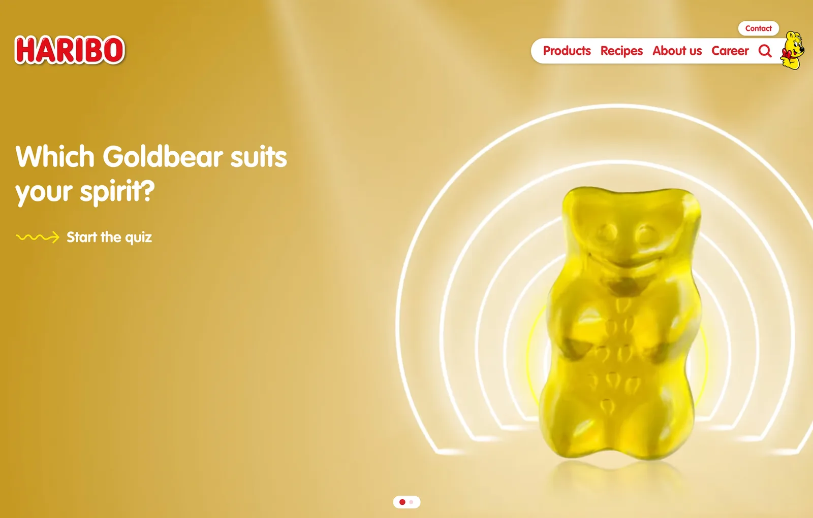 The Haribo Goldbear quiz on a laptop