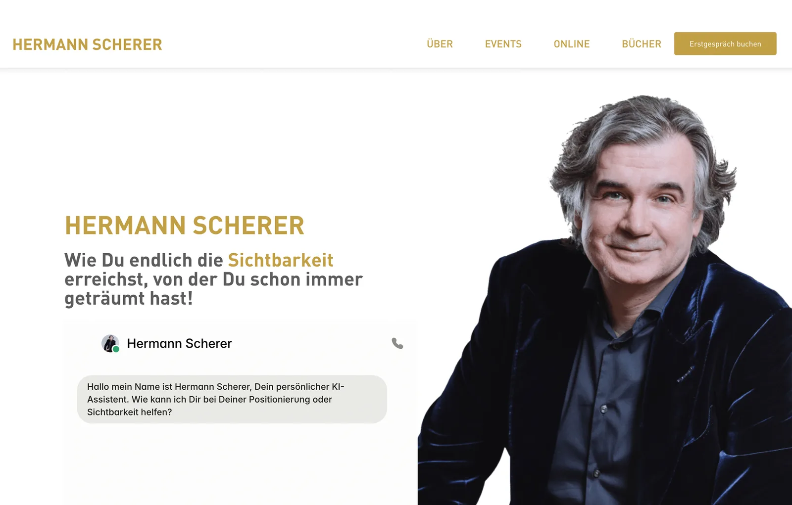 The Hermann Scherer AI assistant on a laptop